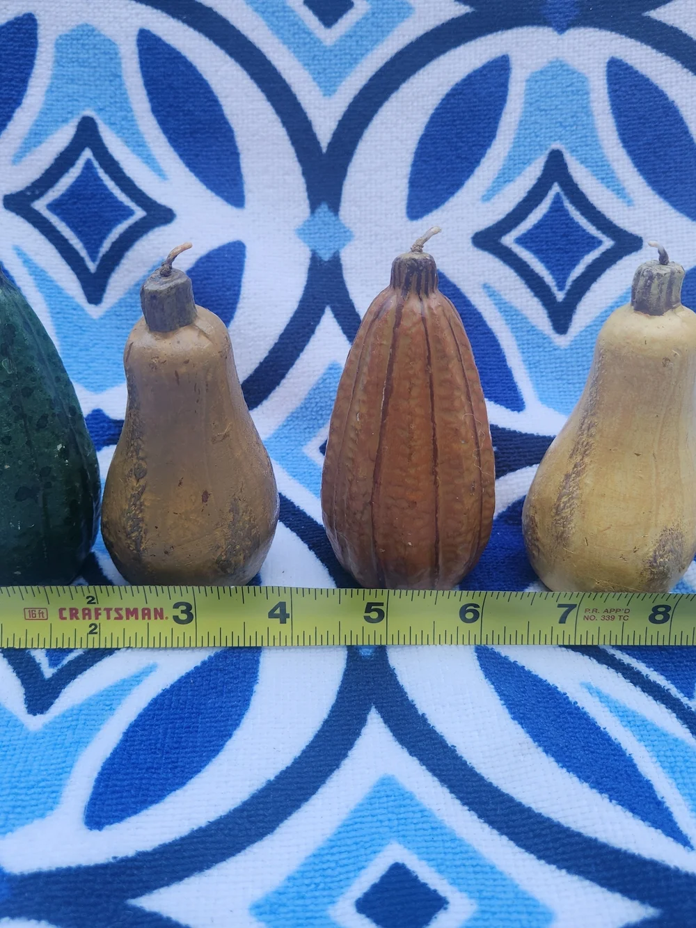Vintage Fall Gourd Pumpkin Candle Lot Set of 6 Harvest Autumn Thanksgiving Decor